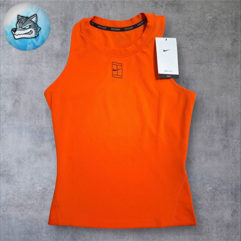 Nike Court Dri-FIT Advantage Tennis Tank Top Orange Women's Size XS FZ6666-819